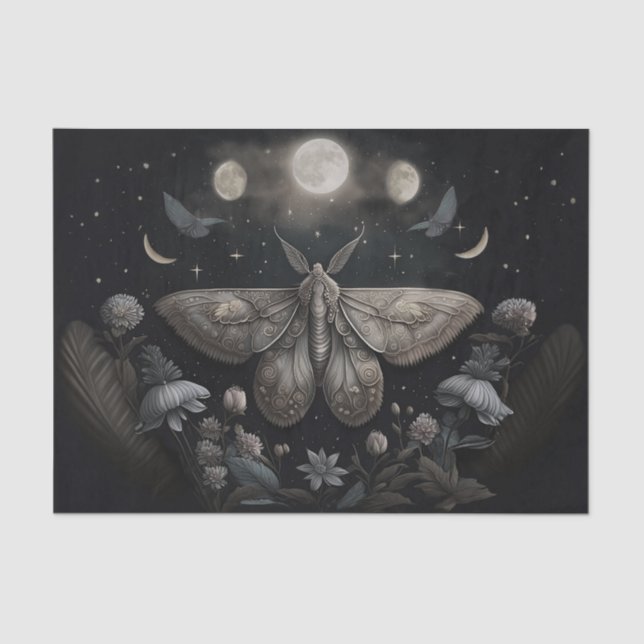 Michelle's Fluttering Moon, prächtige Moth Seidenpapier (Vorderseite)
