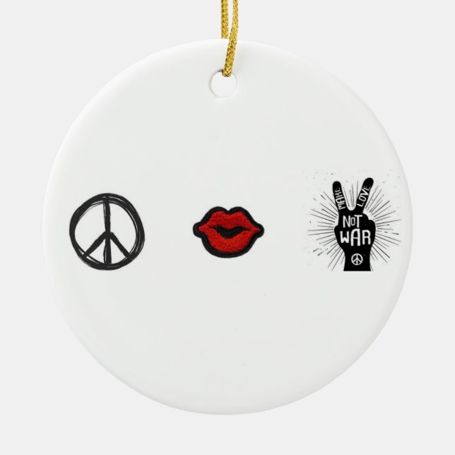 Michelles Liebe nicht Krieg (CYO) Keramik Ornament (Vorne)