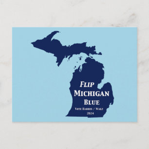 Michigan 2024 auf Blau umstellen Postkarte