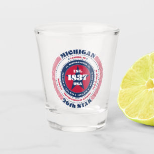 Michigan 26. Star Patriotic Shot Glas
