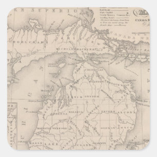 Michigan 9 quadratischer aufkleber