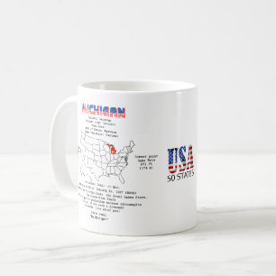 Michigan American Staat auf einer Karte und nützli Kaffeetasse