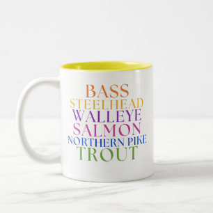 Michigan-Angeln-Regenbogen-Text-Fischerin-Tasse Zweifarbige Tasse