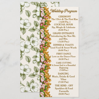 Michigan Apple Blossom Hochzeitsprogrammkarte Programm