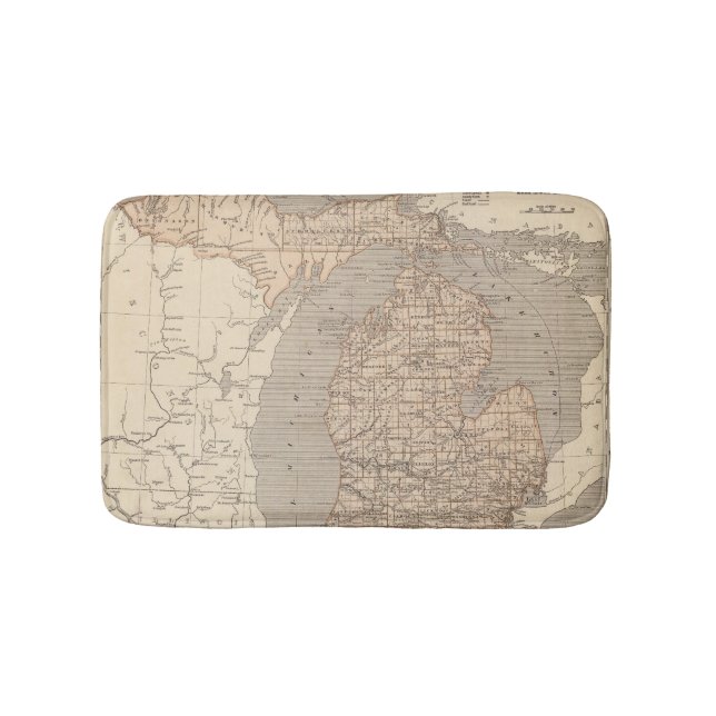 Michigan-Atlas-Karte Badematte (Vorderseite)