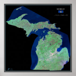 Michigan aus dem Satellitenposter Poster