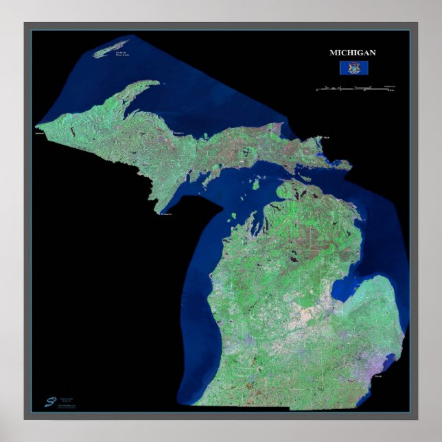 Michigan aus dem Satellitenposter Poster (Vorne)