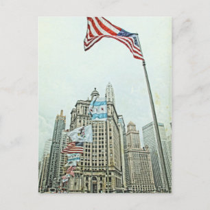 Michigan Avenue Brücke Chicago Illinois Postkarte