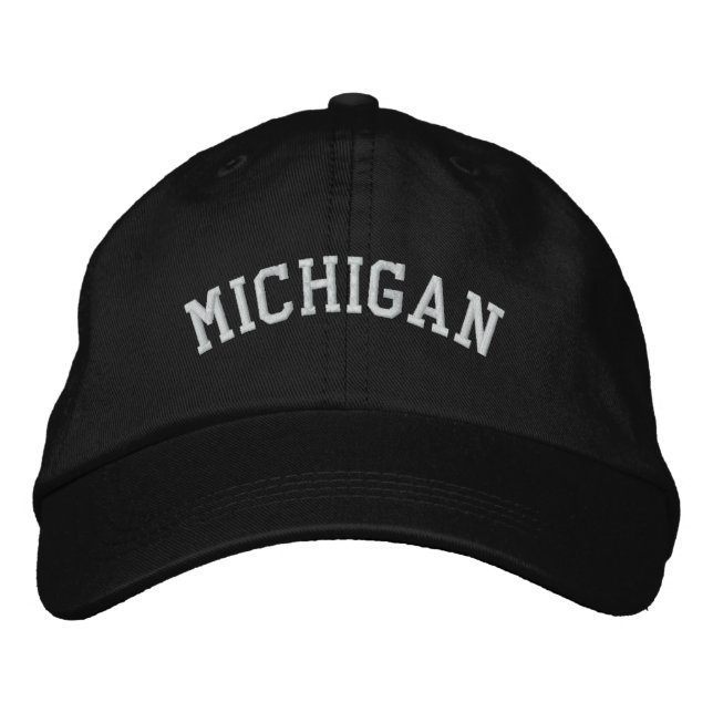 Michigan bestickte verstellbare Cap Black Kappe (Vorderseite)