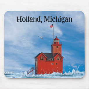 Michigan "Big Red" Leuchtturm Mousepad