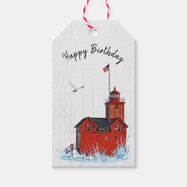 Michigan Big Red Lighthouse  Geschenkanhänger (Vorderseite)