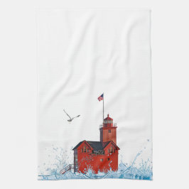 Michigan Big Red Lighthouse Geschirrtuch