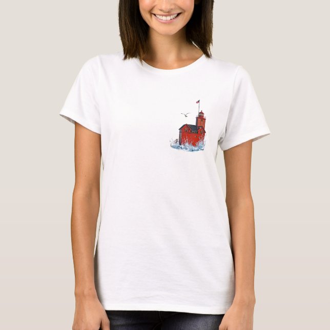 Michigan Big Red Lighthouse T-Shirt (Vorderseite)