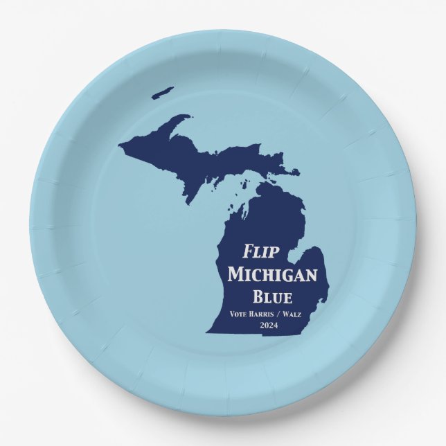Michigan Blue im Jahr 2024 gedreht Pappteller (Vorderseite)