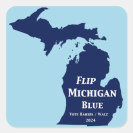 Michigan Blue im Jahr 2024 gedreht Quadratischer Aufkleber