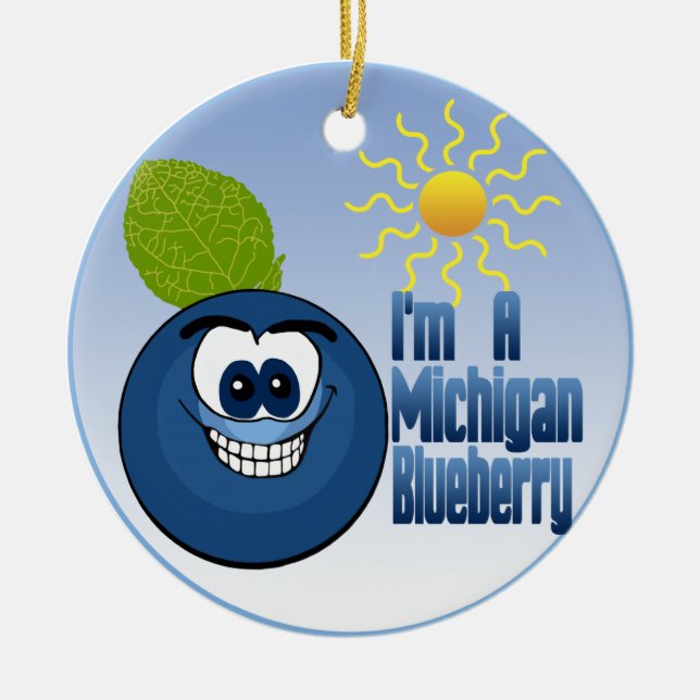 Michigan Blueberry Keramik Ornament (Vorne)