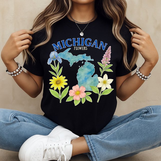 Michigan Blume T - Shirt Floral print (Michigan Flowers Tee)