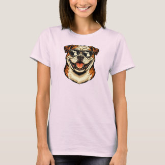 Michigan-Bulldogge mit Sonnenbrille T-Shirt