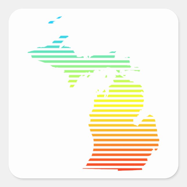 michigan chill fade quadratischer aufkleber (Vorderseite)