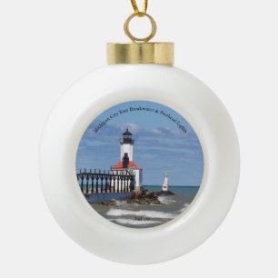 Michigan City East Pierhead & Bkw Lights Ornament