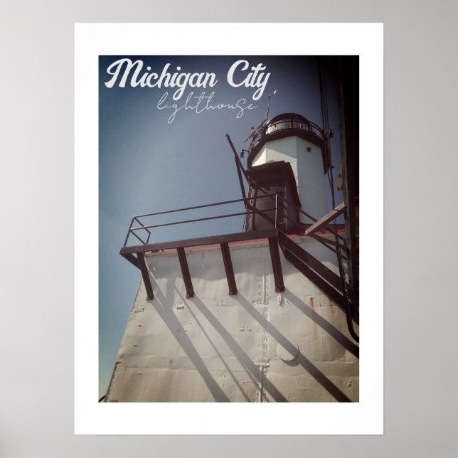 Michigan City IN Leuchtturm Poster (Vorne)