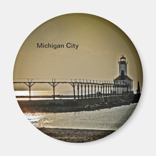 Michigan City Indiana Lighthouse Magnet (Vorne)