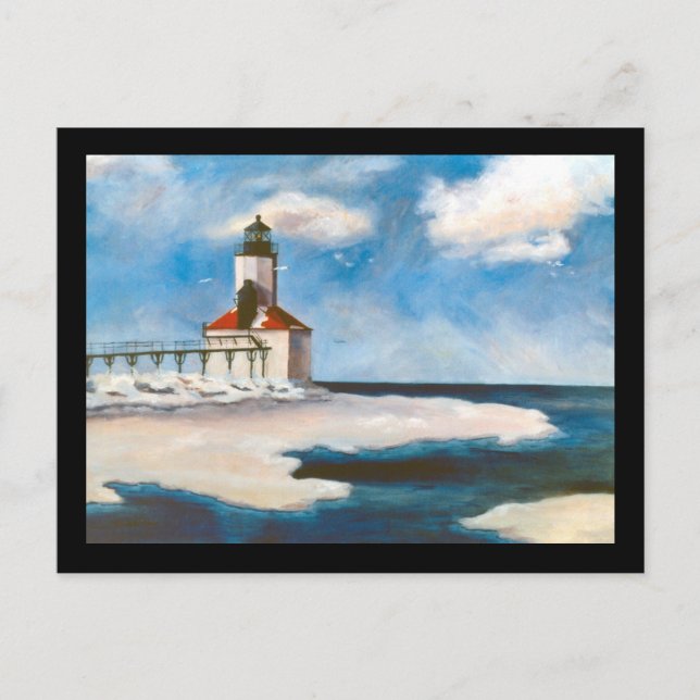 Michigan City Light Postcard Postkarte (Vorderseite)