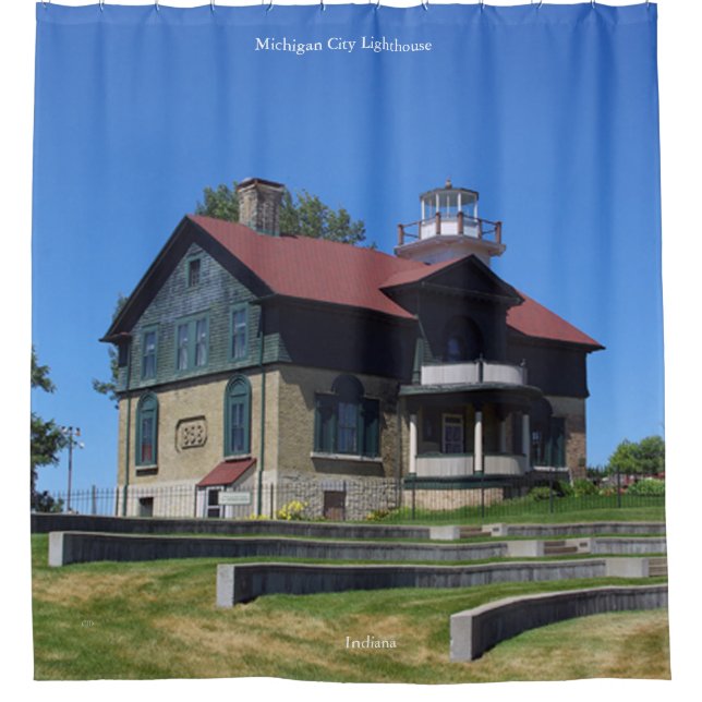 Michigan City Lighthouse Duschvorhang (Vorderseite)