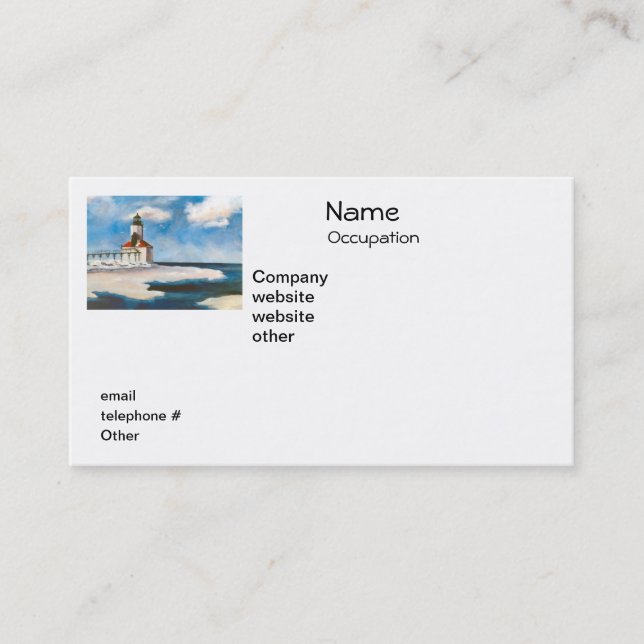 Michigan City Lighthouse Return Address Labels Visitenkarte (Vorderseite)