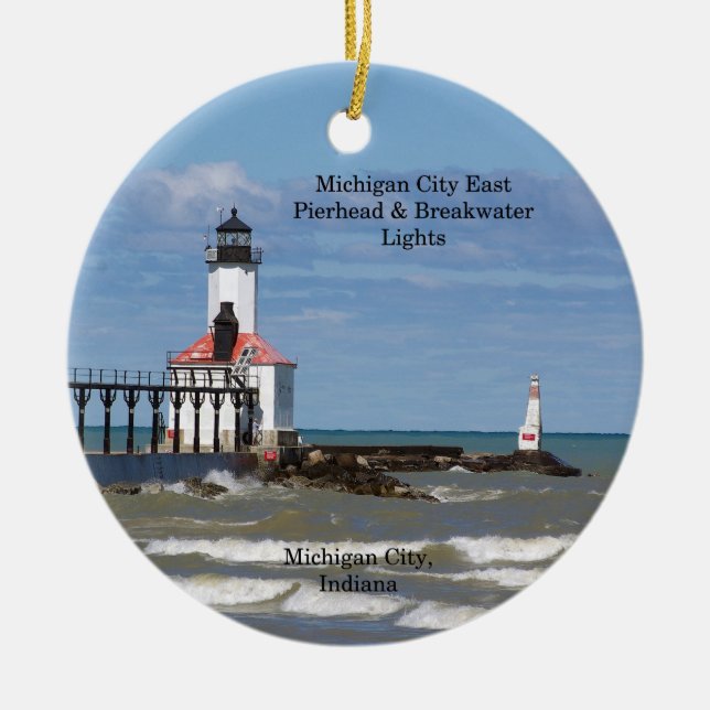 Michigan City Lighthouses runder Ornamente (Vorne)