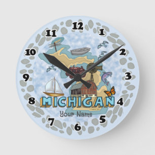 Michigan Clock Runde Wanduhr