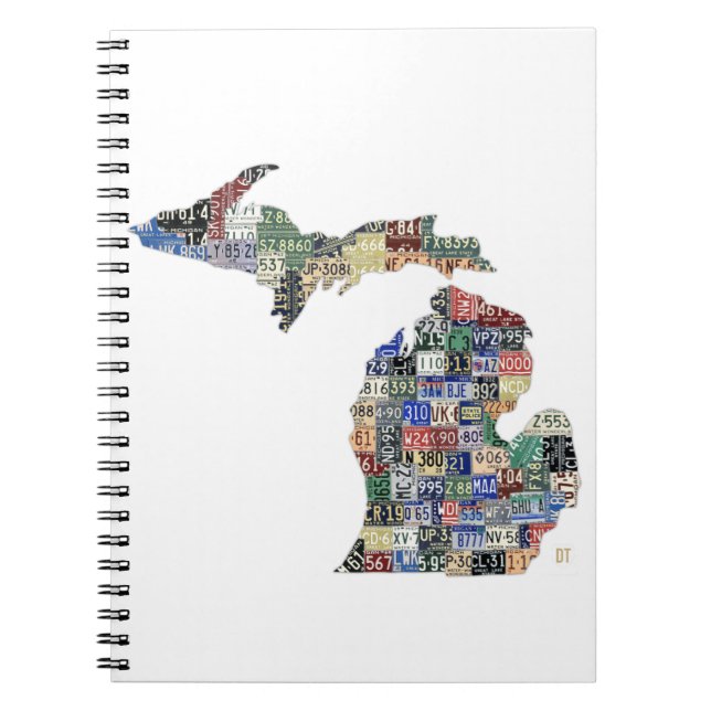 Michigan Counties License Plate Map Art Notebook Notizblock (Vorderseite)