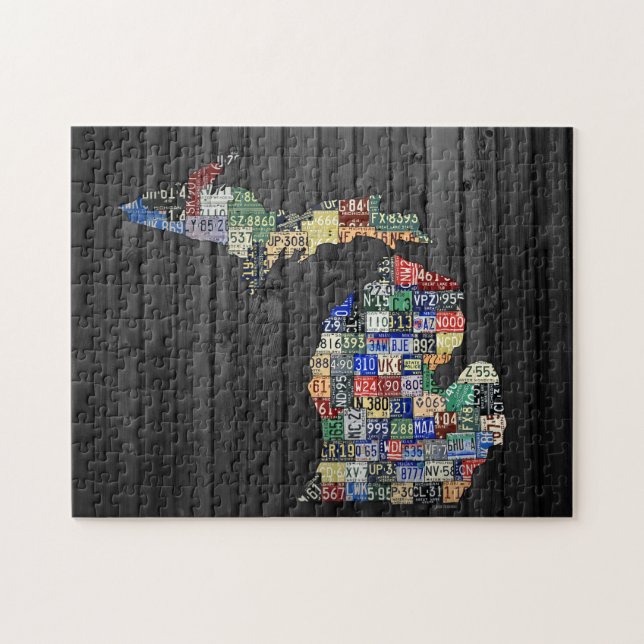 Michigan Counties License Plate Map Puzzle (Horizontal)