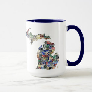 Michigan Countys Lizenzschildkarte Klingel Tasse