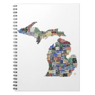 Michigan Countys Nummernschild-Karten-Kunstnotizbu Notizblock