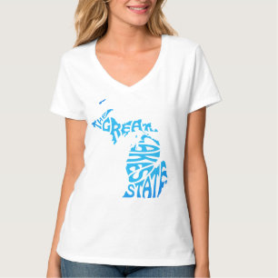 Michigan, der Staat der Großen Seen, blau T-Shirt