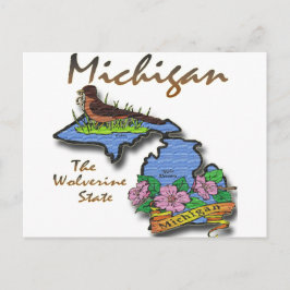 Michigan der Wolverine-Staat Robin Apple Postkarte