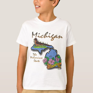 Michigan der Wolverine-Staat Robin Apple T-Shirt