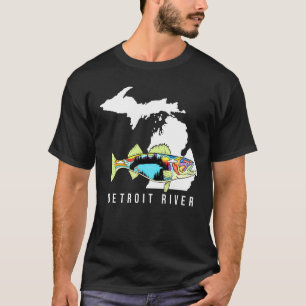 Michigan Detroit River Walleye Fischen Süßwasser T-Shirt