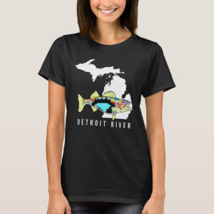 Michigan Detroit River Zander Angeln Süßwasser T-Shirt