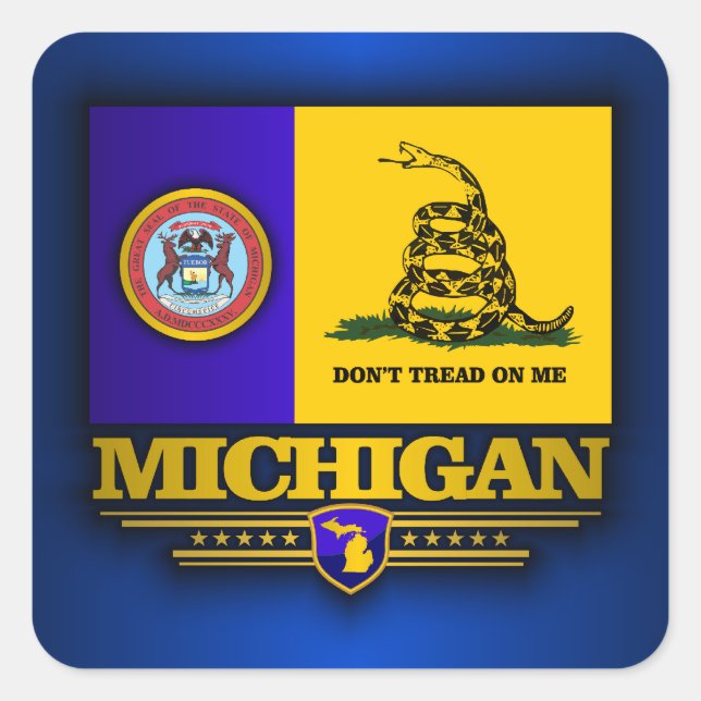 Michigan (DTOM) Quadratischer Aufkleber (Vorderseite)