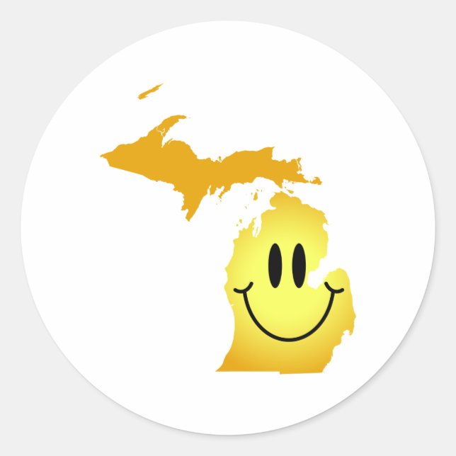 Michigan Face Runder Aufkleber (Vorderseite)
