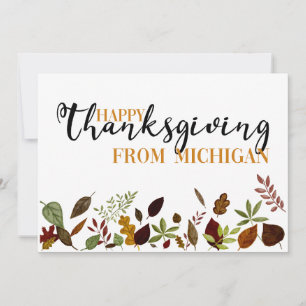 Michigan Fall Foliage Erntedank Card Feiertagskarte