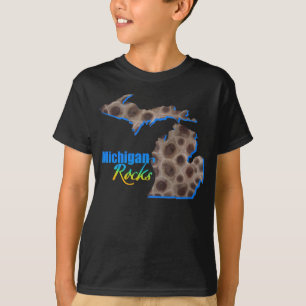 Michigan Felsen Petoskey-Steinmuster T-Shirt