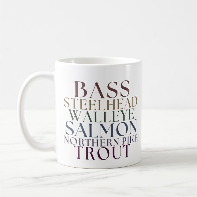Michigan Fishing Theme Coffee Tasse (Links)