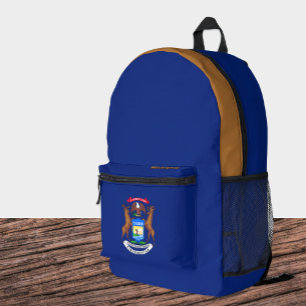 Michigan Flag Backpack, USA & Michigan Bag Bedruckter Rucksack
