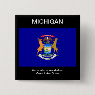 Michigan Flag Button