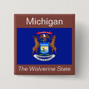Michigan-Flag Button