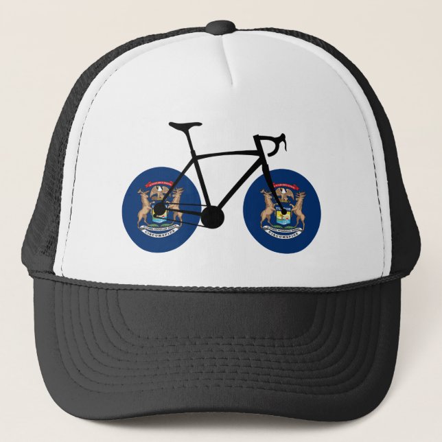 Michigan Flag Cycling Truckerkappe (Vorderseite)