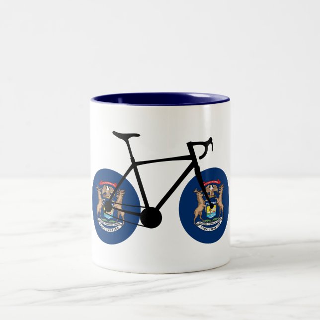 Michigan Flag Cycling Zweifarbige Tasse (Mittel)